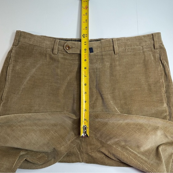 INCOTEX Men's Tan Corduroy Pants Cotton Cashmere Cuff Hem Flat Front Size 38 - Picture 10 of 11